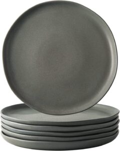 AmorArc Wavy Rim Ceramic Dinner Plates, 6-Piece