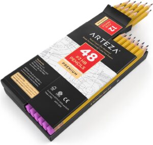 ARTEZA Break Resistant Drawing Graphite Pencils, 48-Piece