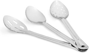 Artisan Assorted Designs Stainless Steel Serving Spoons, 3-Piece
