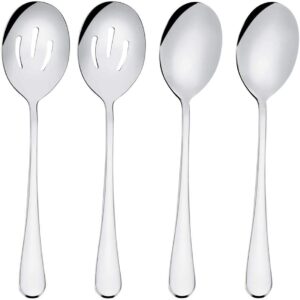 AXIAOLU Dishwasher Safe Stainless Steel Serving Spoons, 4-Piece