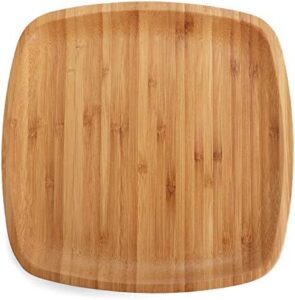 Belari Eco-Friendly Square Wooden Plates, 4-Piece