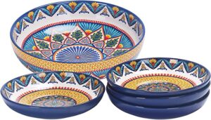 Bico Havana Ceramic Serving & Pasta Bowl Sets, 5 Piece