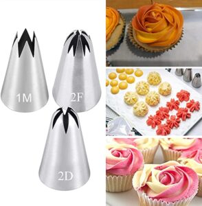 Bmaacye Icing Rose Piping Tips Set, 3 Piece