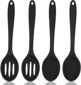 Boao Non-Stick Silicone Serving Spoons, 4-Piece