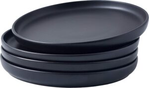 Bruntmor Oven Safe Round Ceramic Plates, 4-Piece