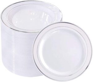 BUCLA BPA-Free Plastic Dessert Plates, 100-Count