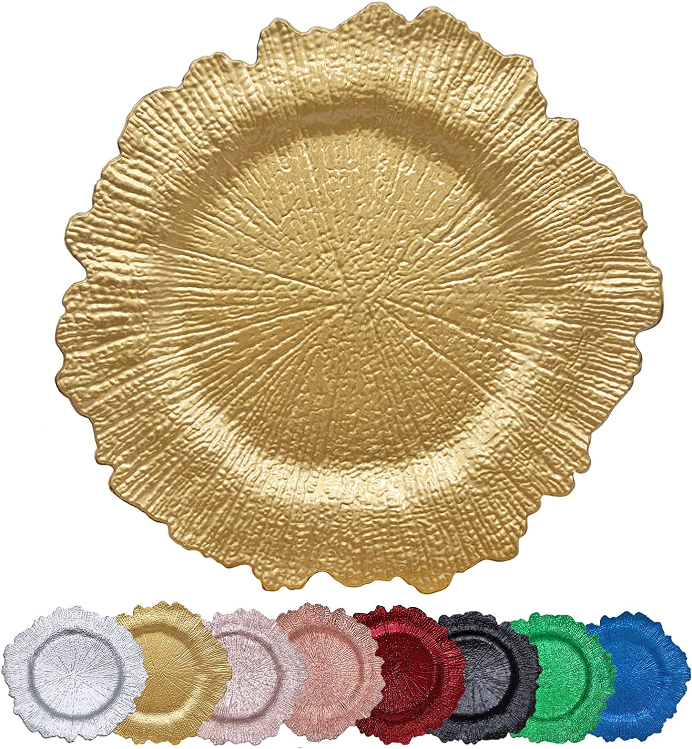 DaCakeWS Plastic Coral Reef Shape Charger Plates, 10-Piece