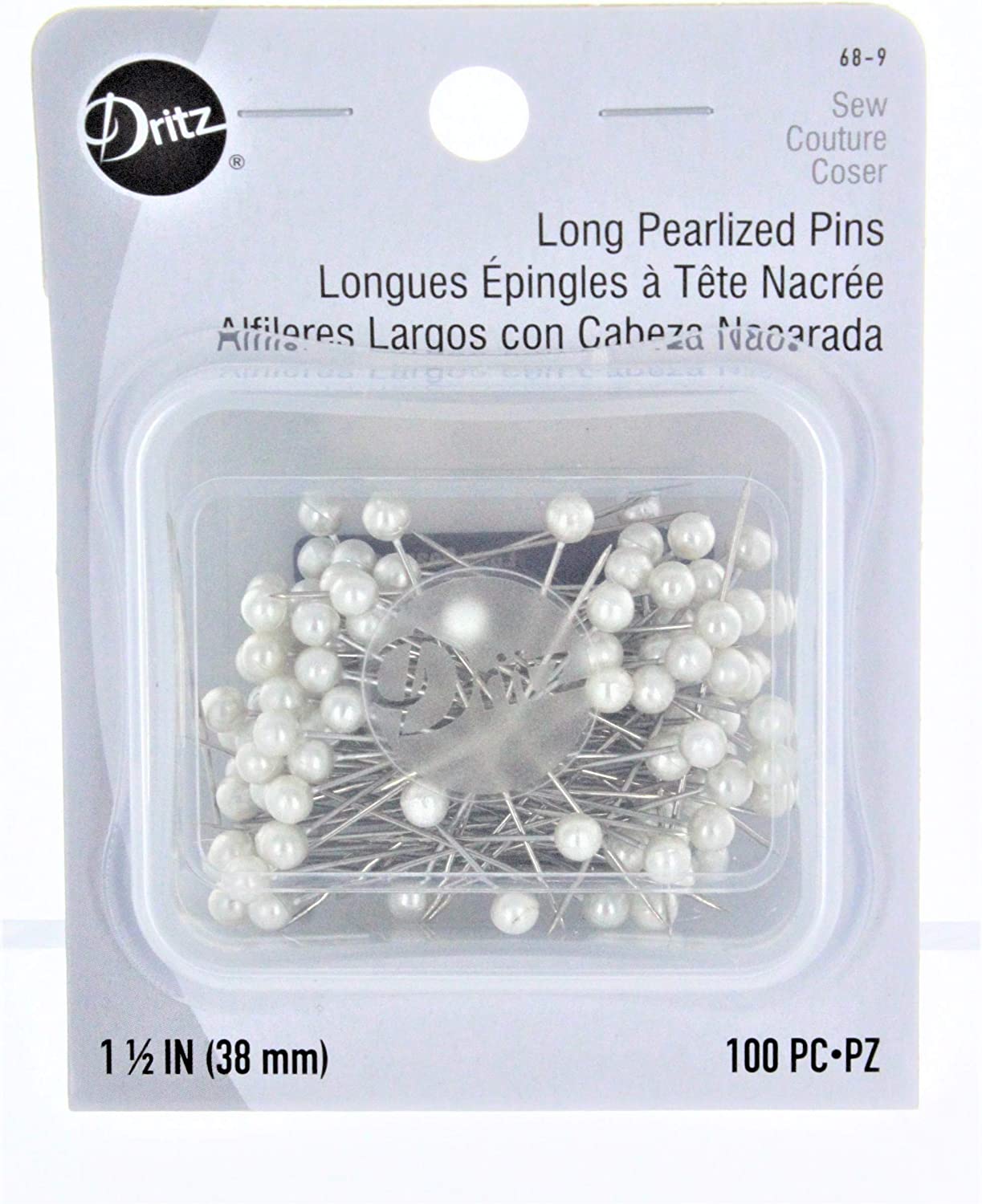 Dritz Alloy Steel Ball Head Pins For Sewing, 200-Count