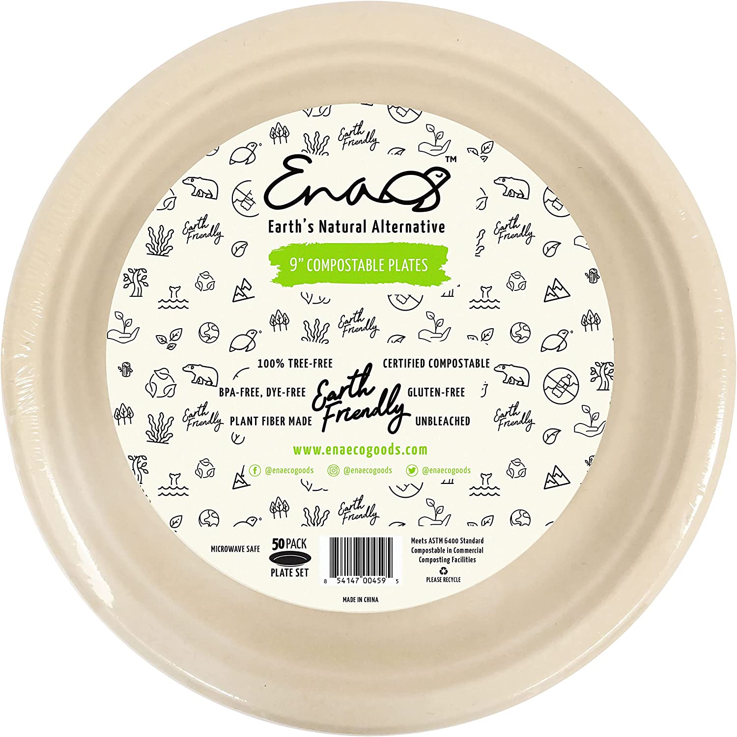 CantaGreen 6 inch Compostable Plates 100 Count Heavyduty