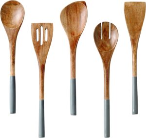 Folkulture Eco-Friendly Scratch-Free Wooden Spoon & Spoon Set, 5-Piece