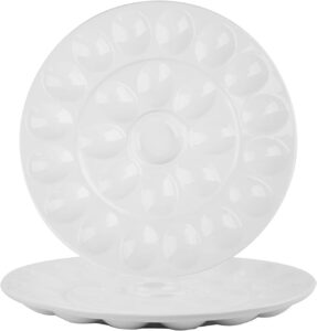 Foraineam Chip-Resistant Porcelain Egg Plates, 2-Piece