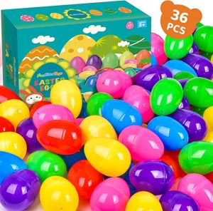 FUN LITTLE TOYS Bright Fillable Plastic Easter Eggs, 36 Pack