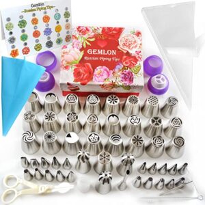 GEMLON Russian Icing Piping Tips Kit, 88 Piece