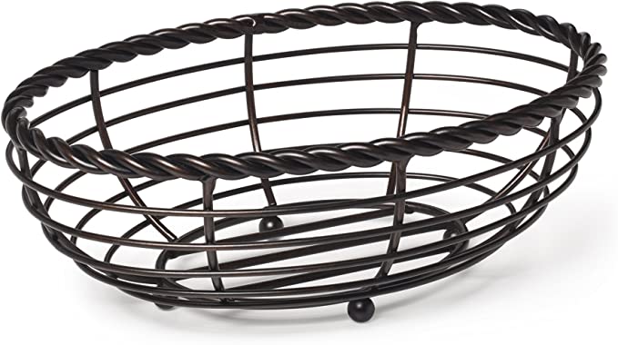 Gourmet Basics by Mikasa Wrought Iron Oval Rope Bread Basket