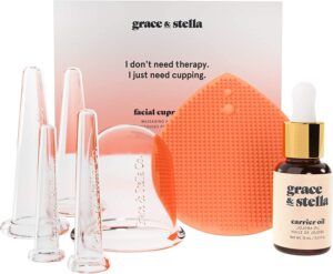 Grace & Stella Massage Non-Toxic Facial Cupping Set, 7-Piece