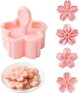 HAGBOU Plastic Flower Blossom Cookie Stamps, 4-Piece