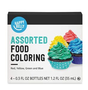 Happy Belly Primary Colors Liquid Food Coloring, 4 Pack