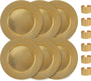 Home Collectives Polypropylene Napkin Rings & Charger Plates, 12-Piece