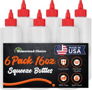 Homestead Choice Twist Top Cap Condiment Bottles, 6-Pack
