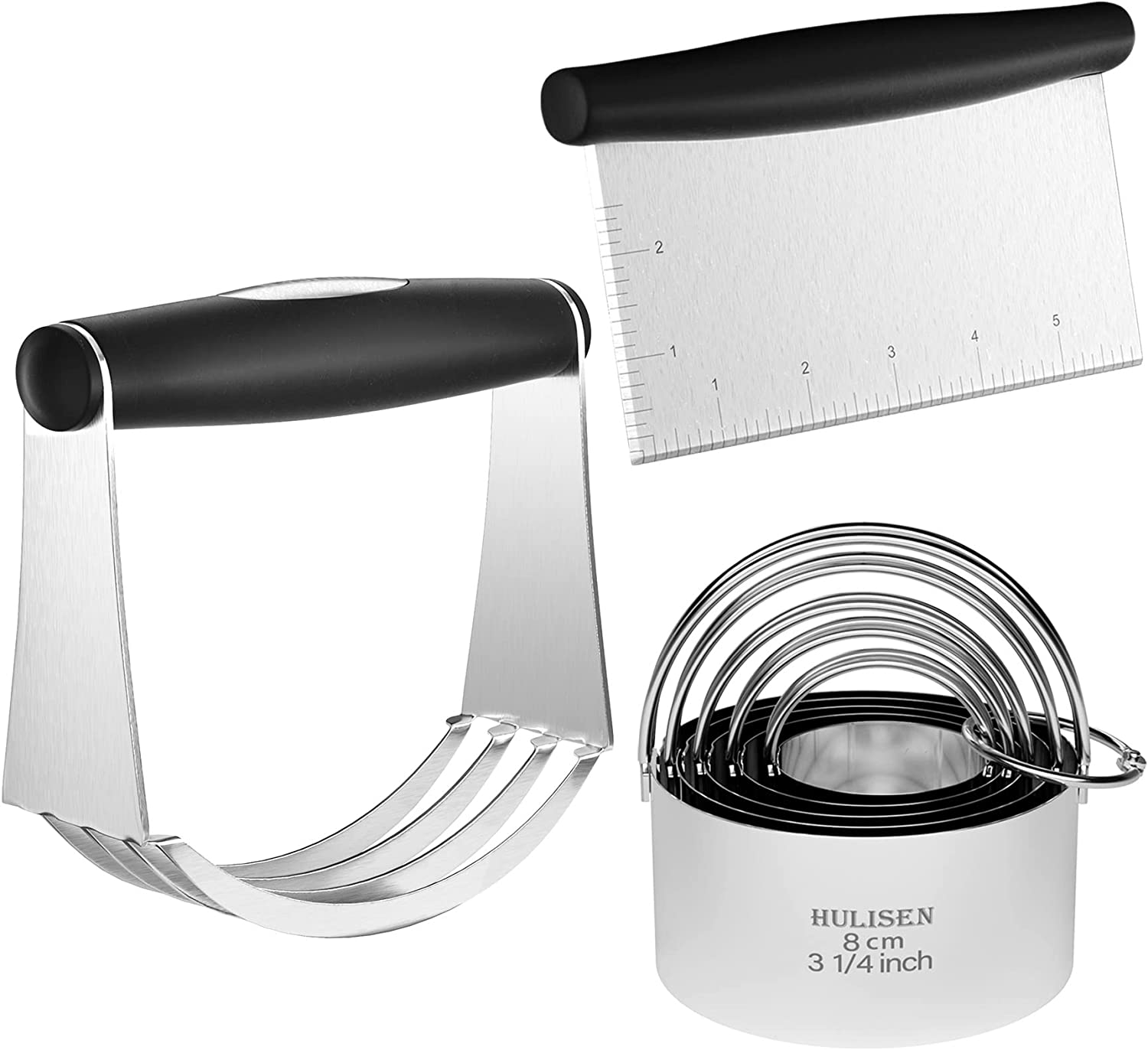 Gifbera Pastry Cutter, Large Pastry Blender with Comfortable Handle & Heavy  Duty Stainless Steel Blades, Black