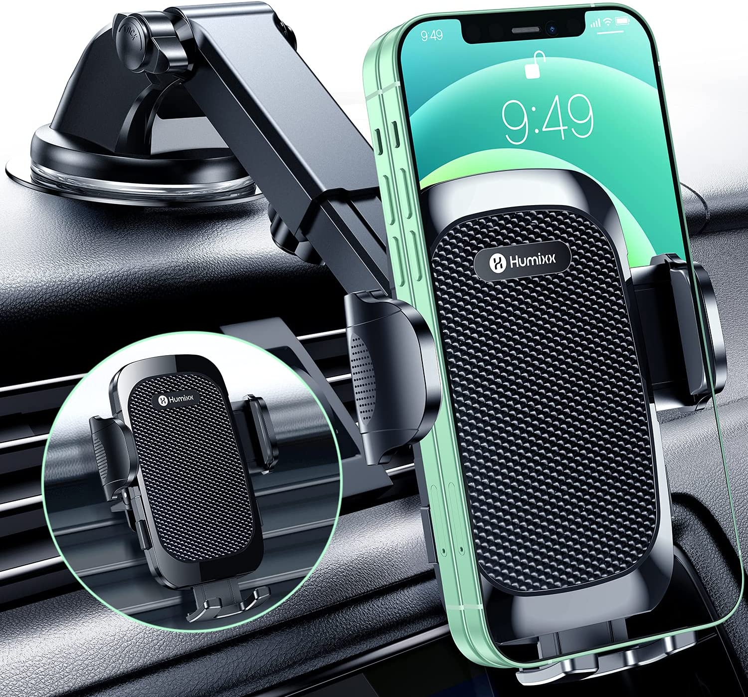 Humixx 4-In-1 Suction Car Vent Phone Mount