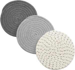 Jennice House Heat-Resistant Cotton Weave Trivets, 3-Piece