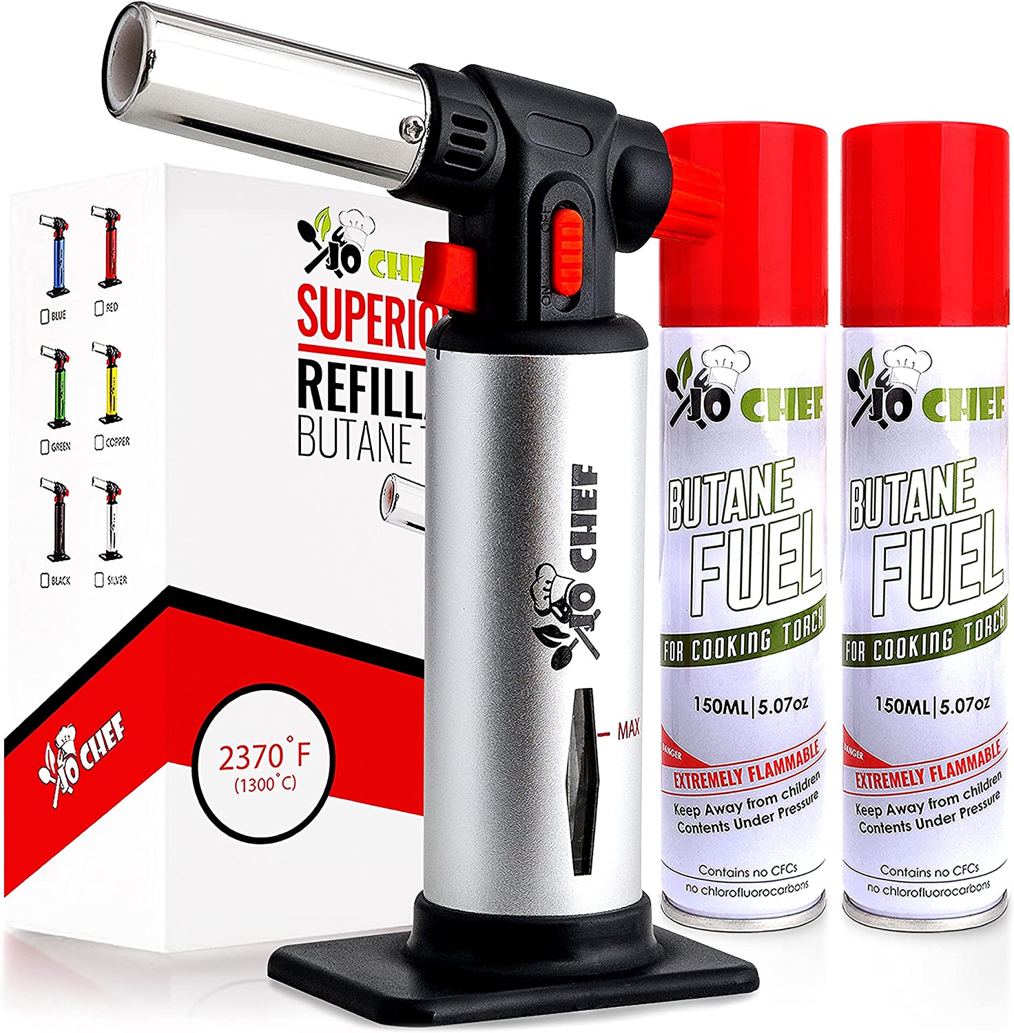 Jo Chef Butane Fuel Canisters & Refillable Cooking Torch