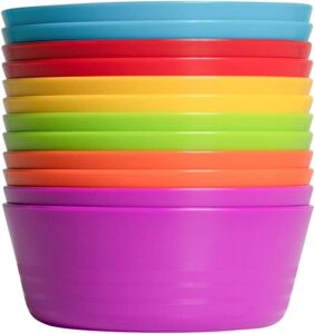 Klickpick Brightly Colorful BPA-Free Plastic Snack Bowls, 12 Piece