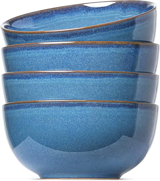 LE TAUCI Durable Glazed Ceramic Bowl Set, 4 Piece