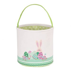 LessMo Personalized Printed Canvas Cotton Bunny Easter Basket