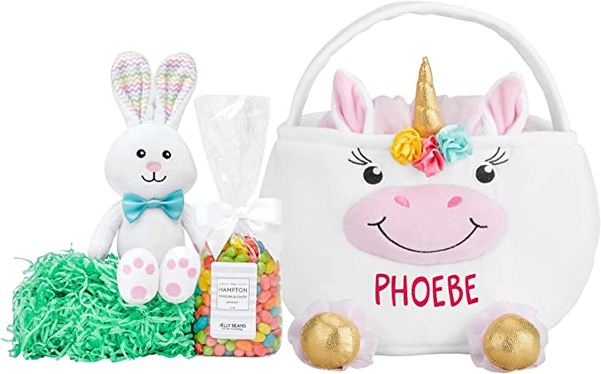 Let’s Make Memories Personalized Plush Unicorn Easter Basket