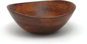 Lipper International Wavy Rim Rubberwood Fruit Bowl