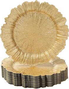 MAONAME Textured Coral Reef Motif Charger Plates, 12-Piece