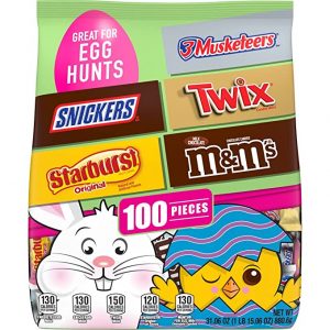 Mars M&M’S, SNICKERS, TWIX, 3 MUSKETEERS & STARBURST Easter Candy, 100 Piece