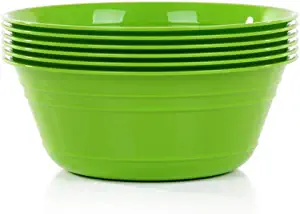 Mintra Home Lightweight Plastic Stackable Snack Bowls, 6 Pack