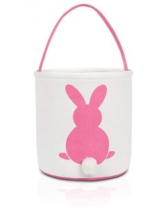 MONOBLANKS Canvas Fluffy Tail Printed Bunny Easter Basket