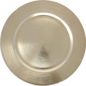 Ms Lovely Round Metallic Finish Plastic Charger Plates, 6-Piece