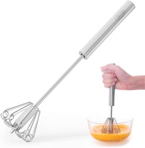 Newness Stainless Steel Hand Push Manual Egg Beater
