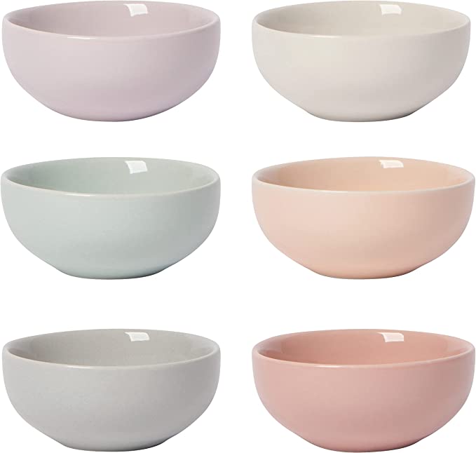 Now Designs Cloud Lightweight Ceramic Pinch Bowls, 6 Piece