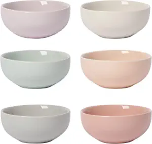Now Designs Cloud Lightweight Stoneware Pinch Snack Bowls, 6 Piece