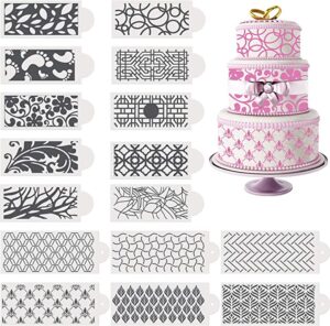 Outus Assorted Pattern Flexible Cake Baking Stencils, 16 Piece