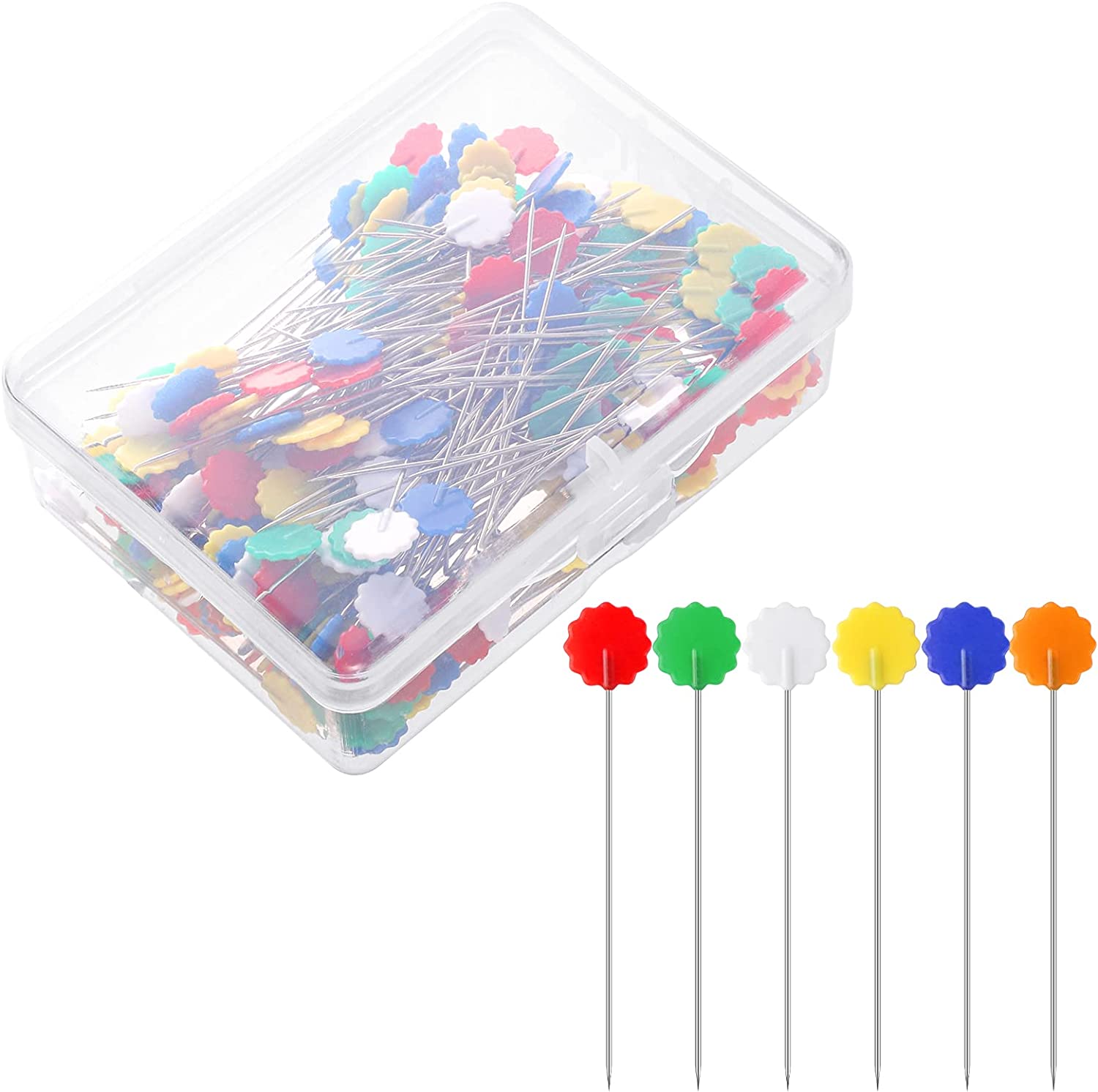 Pengxiaomei Flower-Shaped Crafting Pins For Sewing, 200-Count
