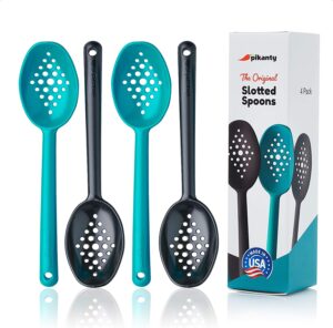 Pikanty Slotted Plastic Serving Spoons, 4-Piece
