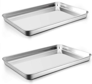 P&P CHEF Mirror Finished Stainless Steel Sheet Pans, 2-Piece