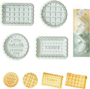 PTSGCAI Assorted Designs Plastic Cookie Stamps, 4-Piece