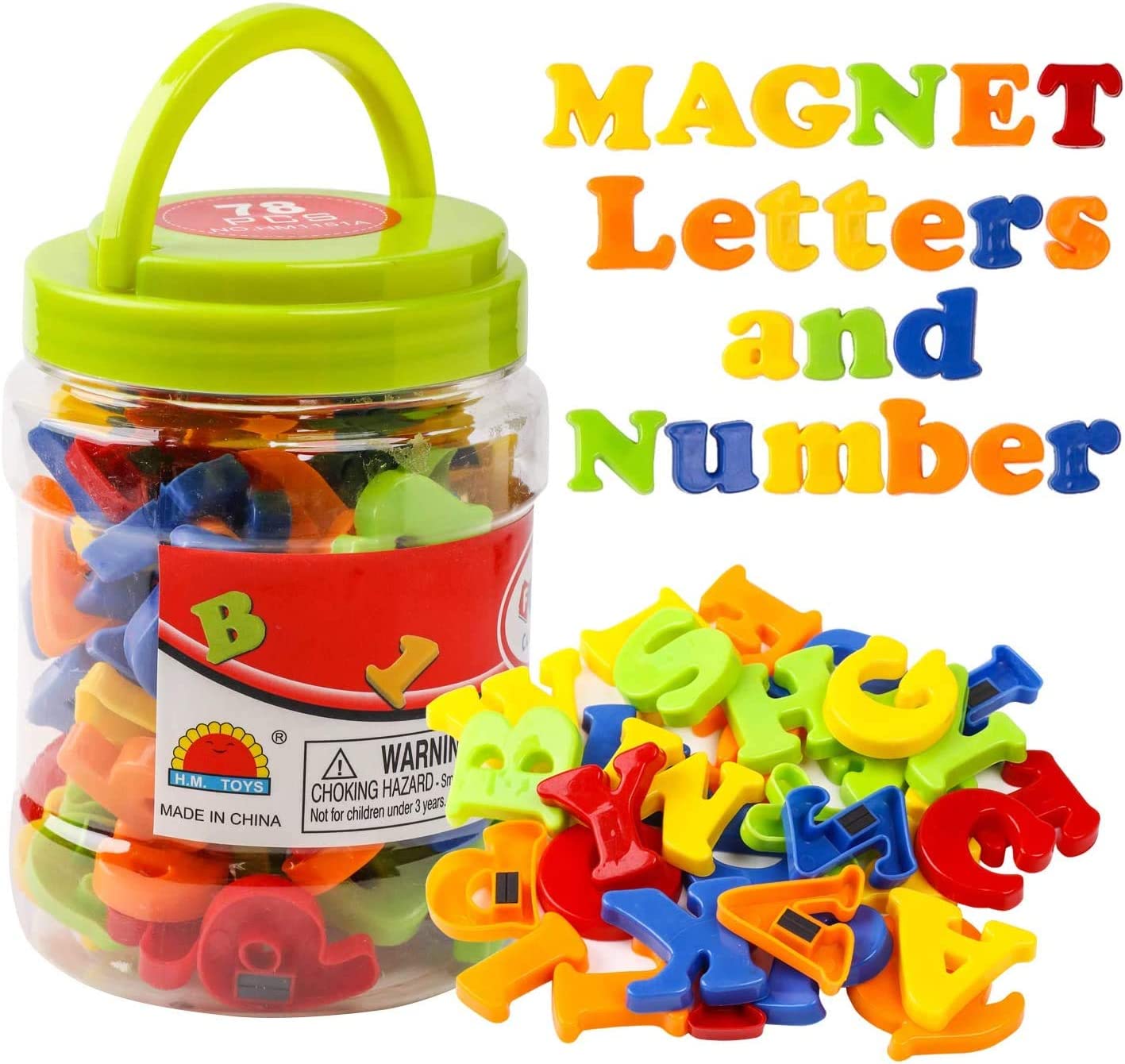 RAEQKS Children’s Alphabetical Refrigerator Magnets, 123-Count