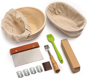 RORECAY Bread Banneton Proofing Basket & Accessories Kit
