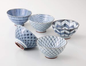 Saikai Touki Japanese Style Dishwasher Safe Rice Bowls, 5-Piece