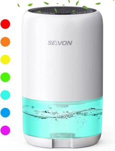 SEAVON Automatic Shutoff Sleep Mode Small Dehumidifier, 35-Ounce