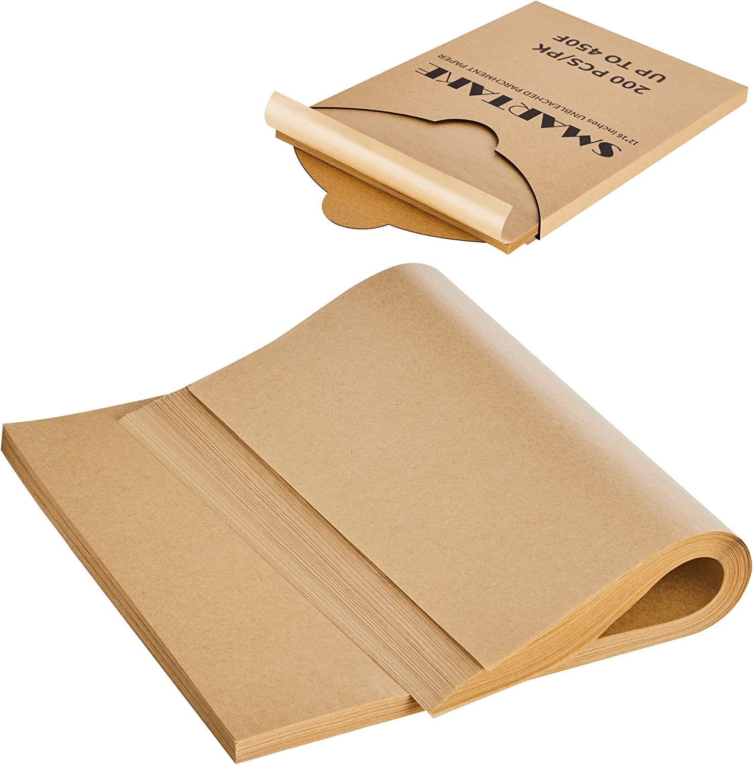 SMARTAKE 200 Pcs Parchment Paper Baking Sheets, 12X16 Inches Non-Stick  Precut
